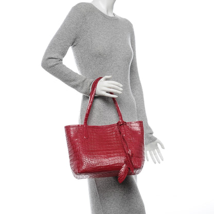 Nancy Gonzalez Crocodile Erica Crocodile Shopper Tote Pink 2 of 8