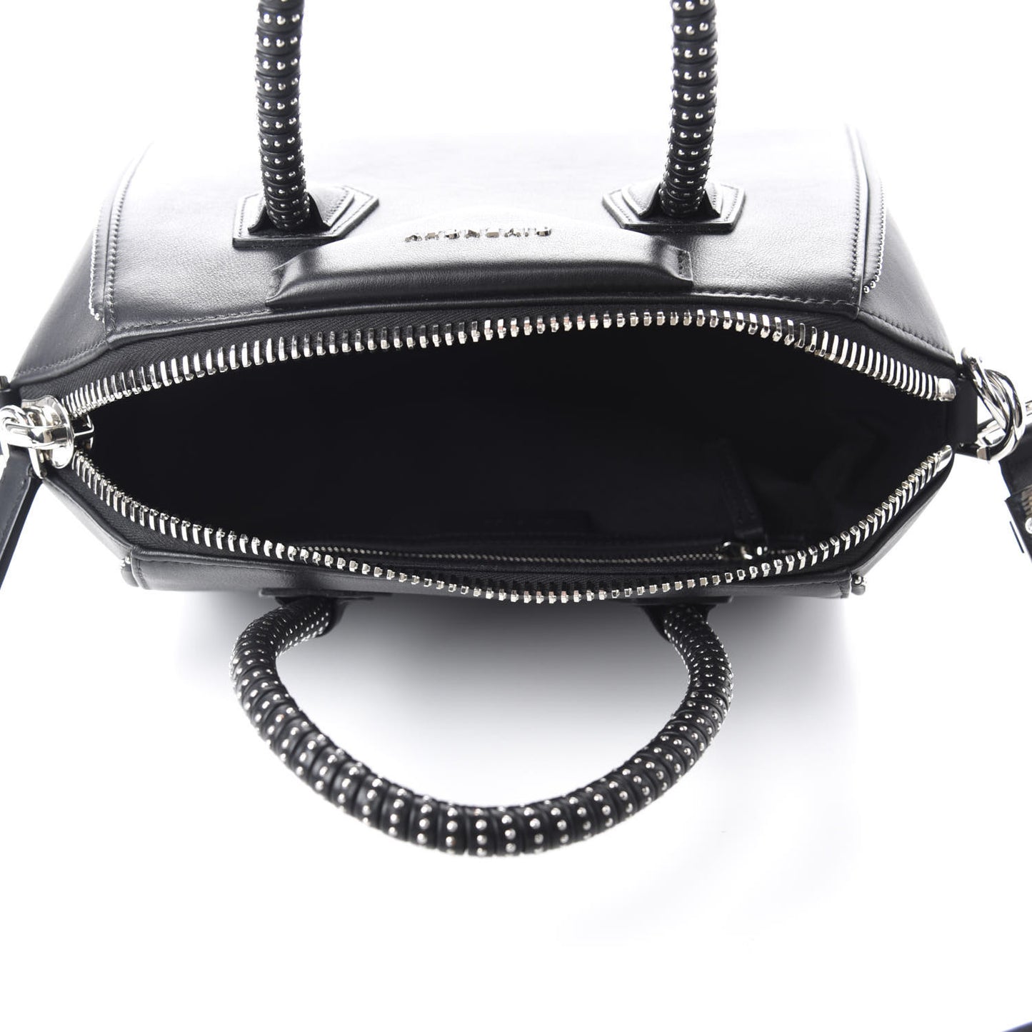 Calfskin Small Studded Antigona Black