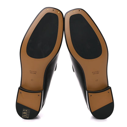 Gucci Goatskin Womens Horsebit Mid-Heel Loafers 41 Black 5 of 9