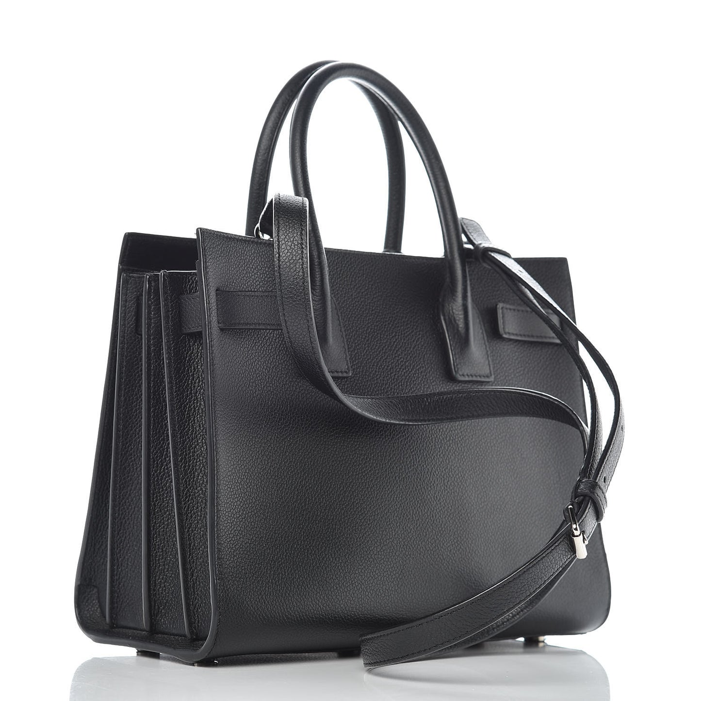 Grained Calfskin Baby Sac De Jour Black