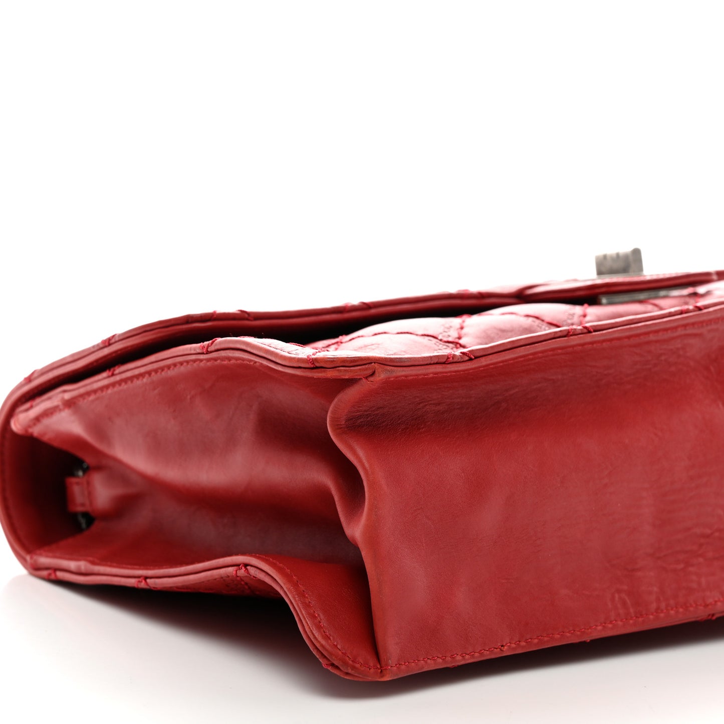 Aged Calfskin Embossed Logo Quilted 2.55 Reissue 227 Flap Red