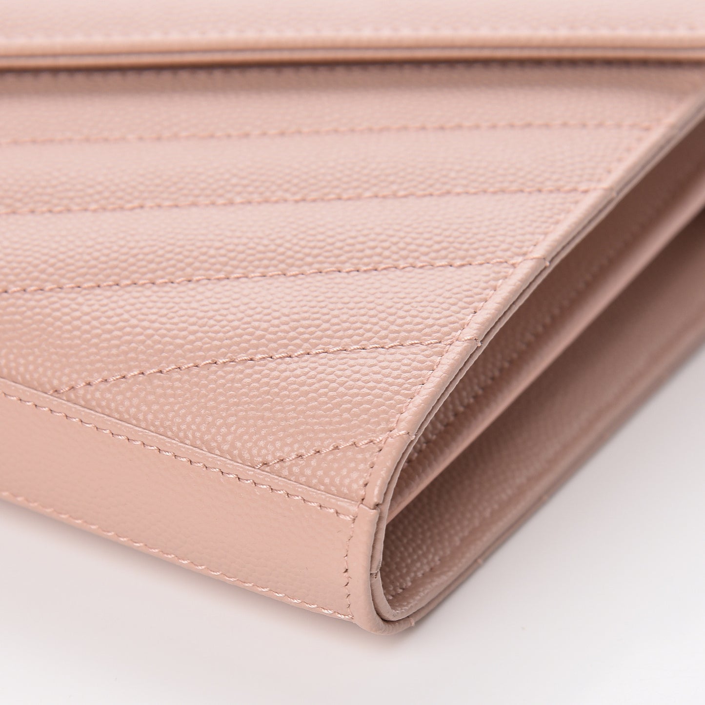 Grain De Poudre Matelasse Chevron Monogram Chain Wallet Pale Pink