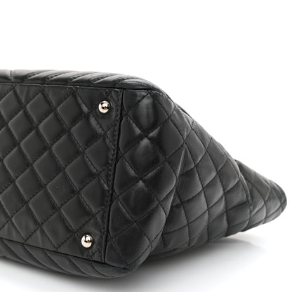 Chanel Lambskin Surpique Chevron Quilted Tote Black 9 of 11