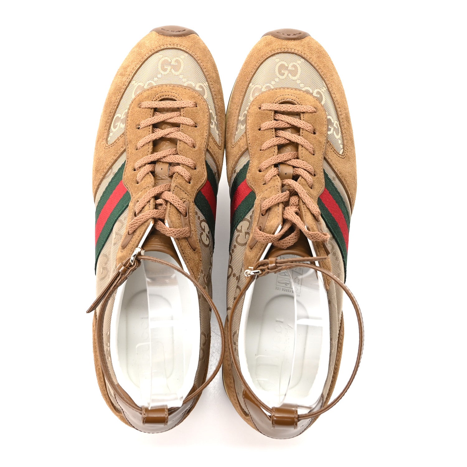 Gucci GG Suede Monogram Web Re-Motion Sneakers 41 Camel 2 of 10