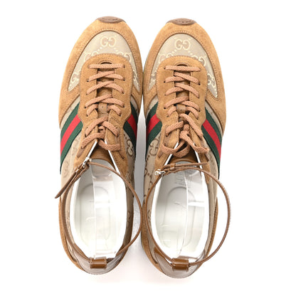 Gucci GG Suede Monogram Web Re-Motion Sneakers 41 Camel 2 of 10