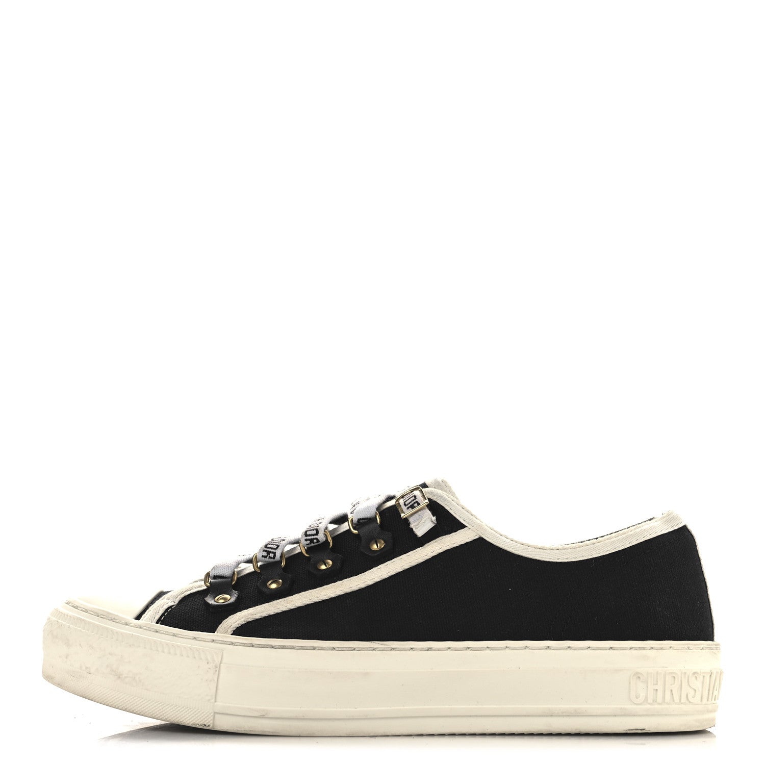 Christian Dior Canvas Walk'N'Dior Low Top Sneakers 37.5 Black 1 of 9