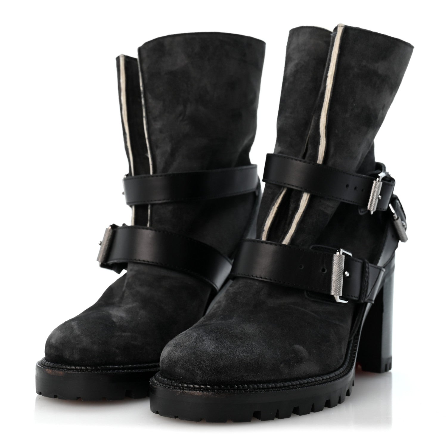 Christian Louboutin Calfskin Bouclette Viyonce 70 Boots 38 Charbon Black 4 of 8