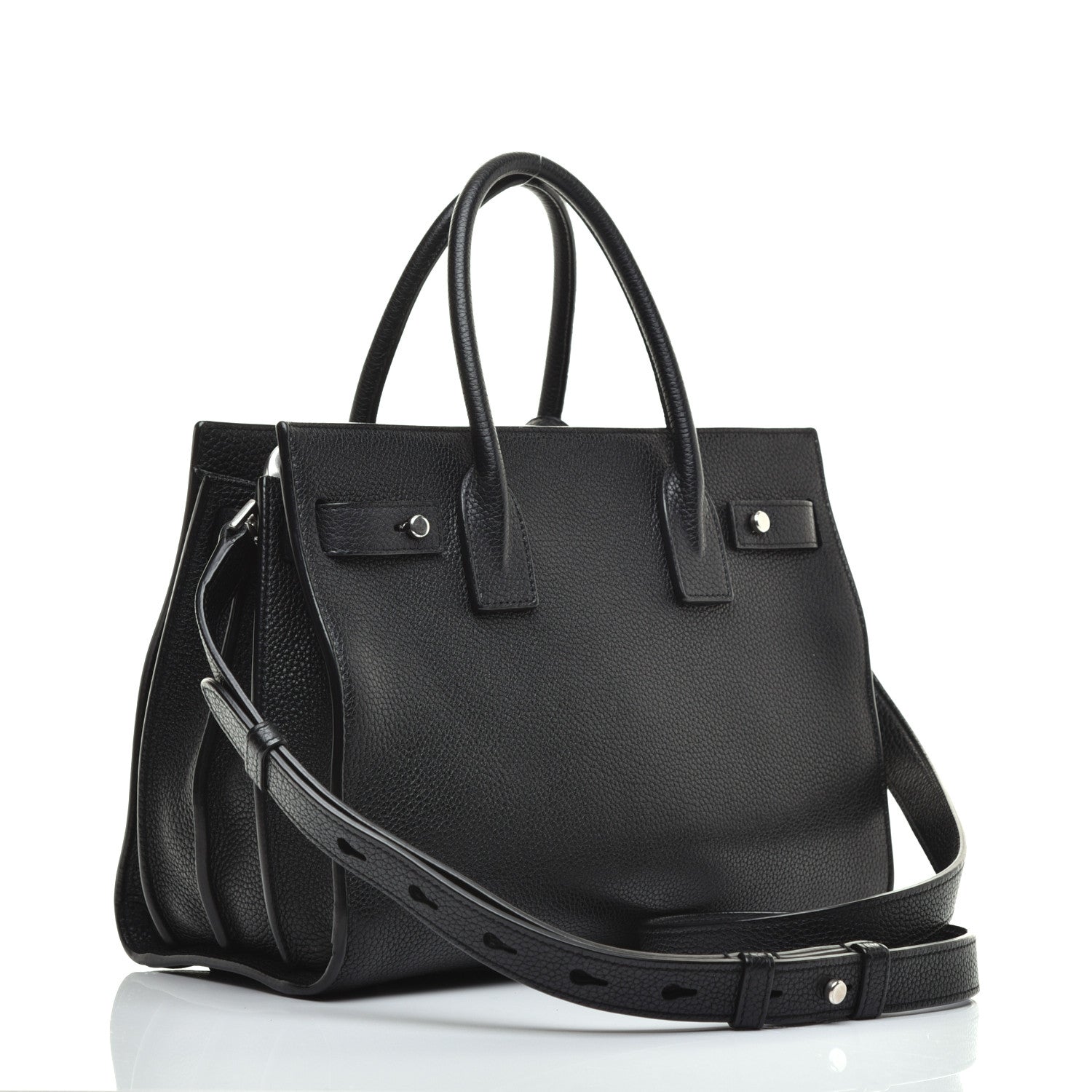 Saint Laurent Grained Calfskin Baby Supple Sac De Jour Black 3 of 8