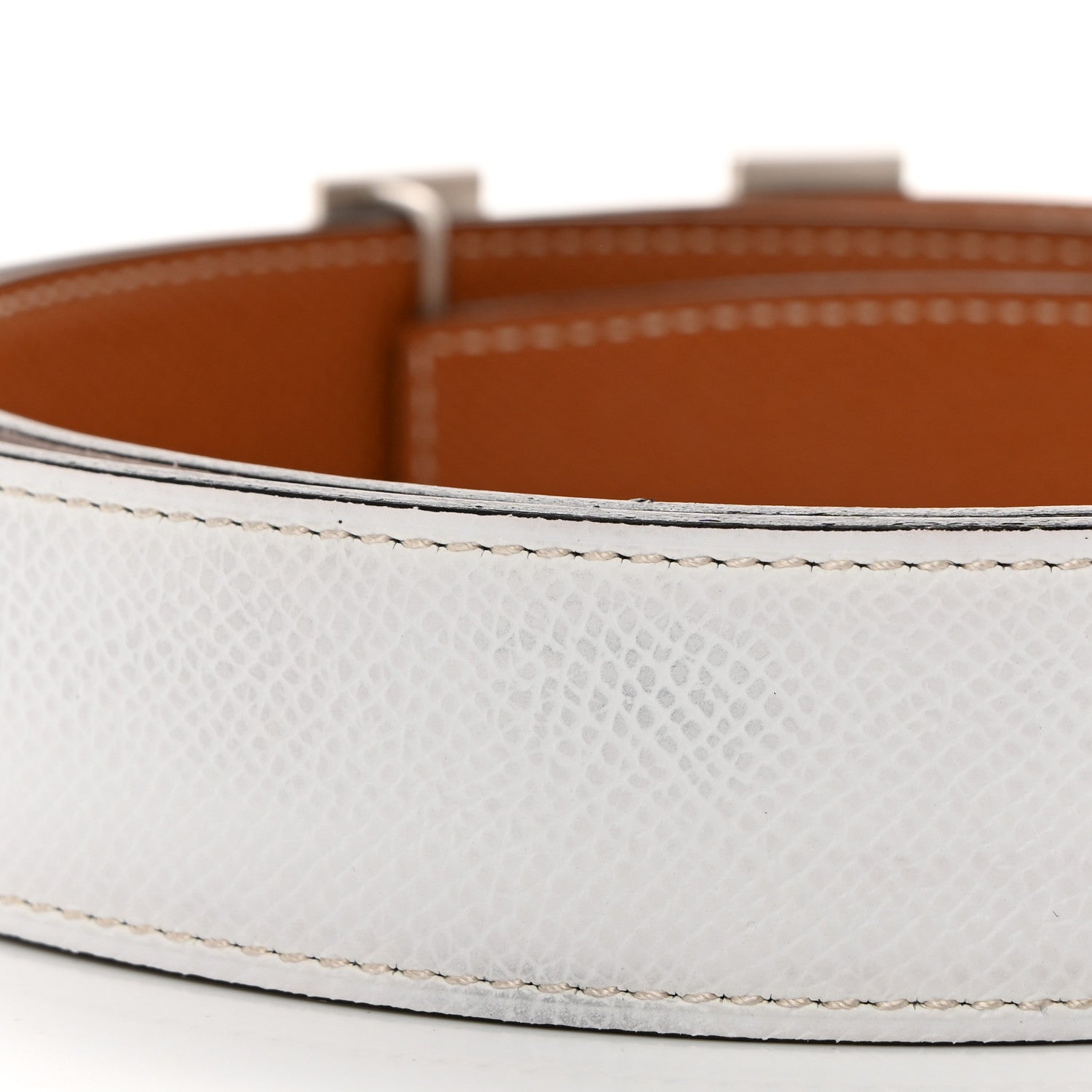 Hermes Epsom 38mm Constance H Belt 80/32 White Gold 7 of 8