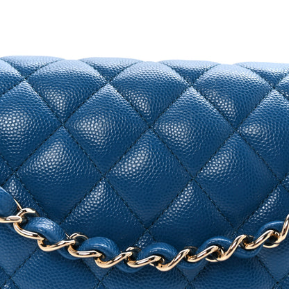 Chanel Caviar Quilted Medium Double Flap Blue 8 of 10