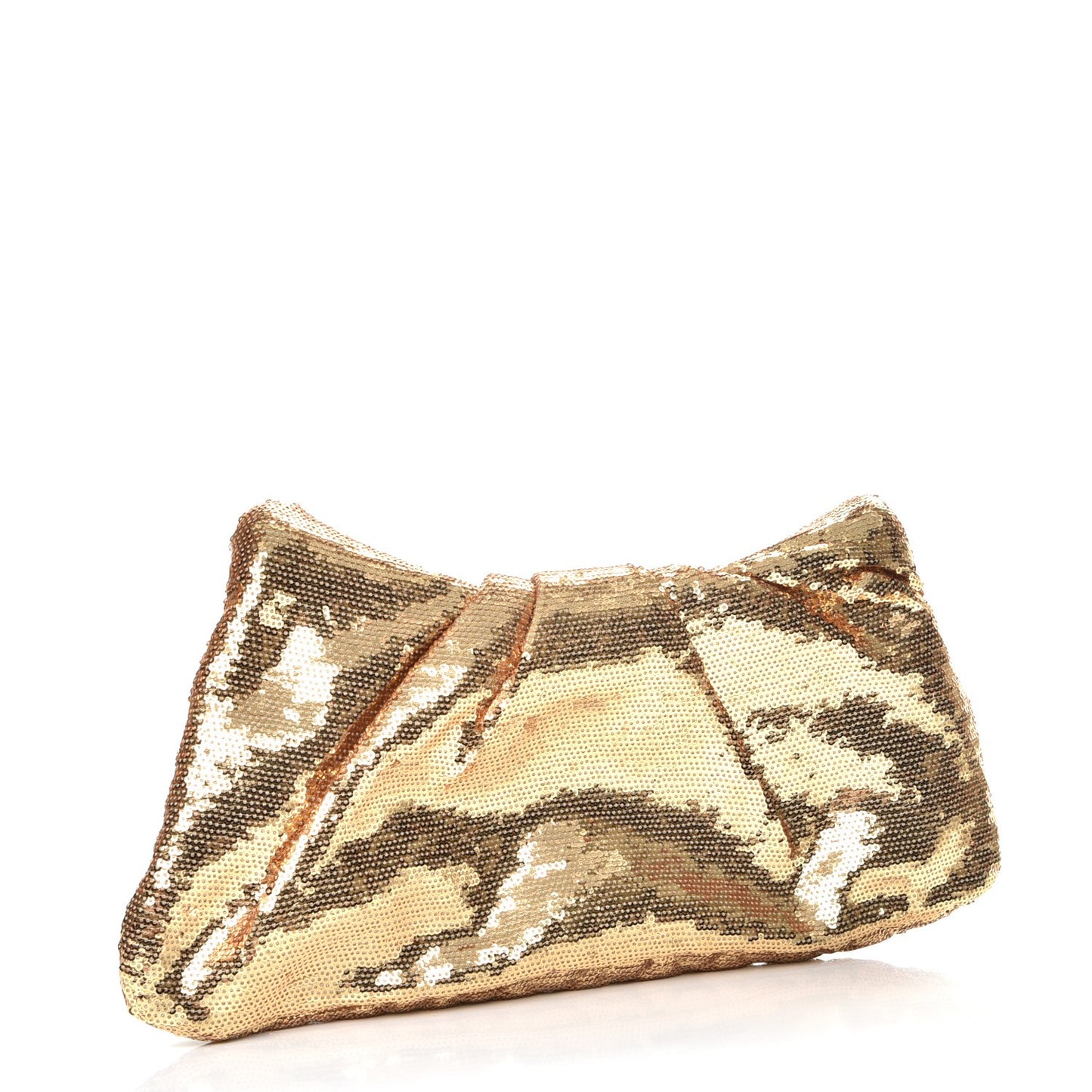 Sequin Paillette Quilted Flap Clutch Gold