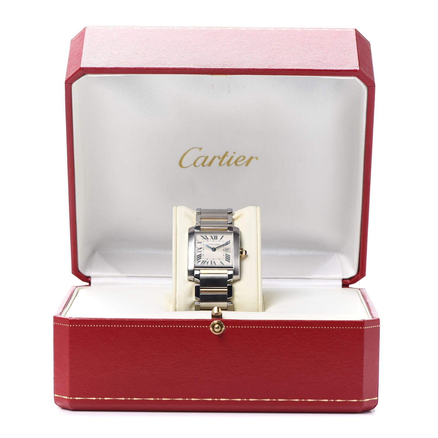 Cartier Stainless Steel 18K Yellow Gold 25mm Tank Francaise Quartz Watch 6 of 6