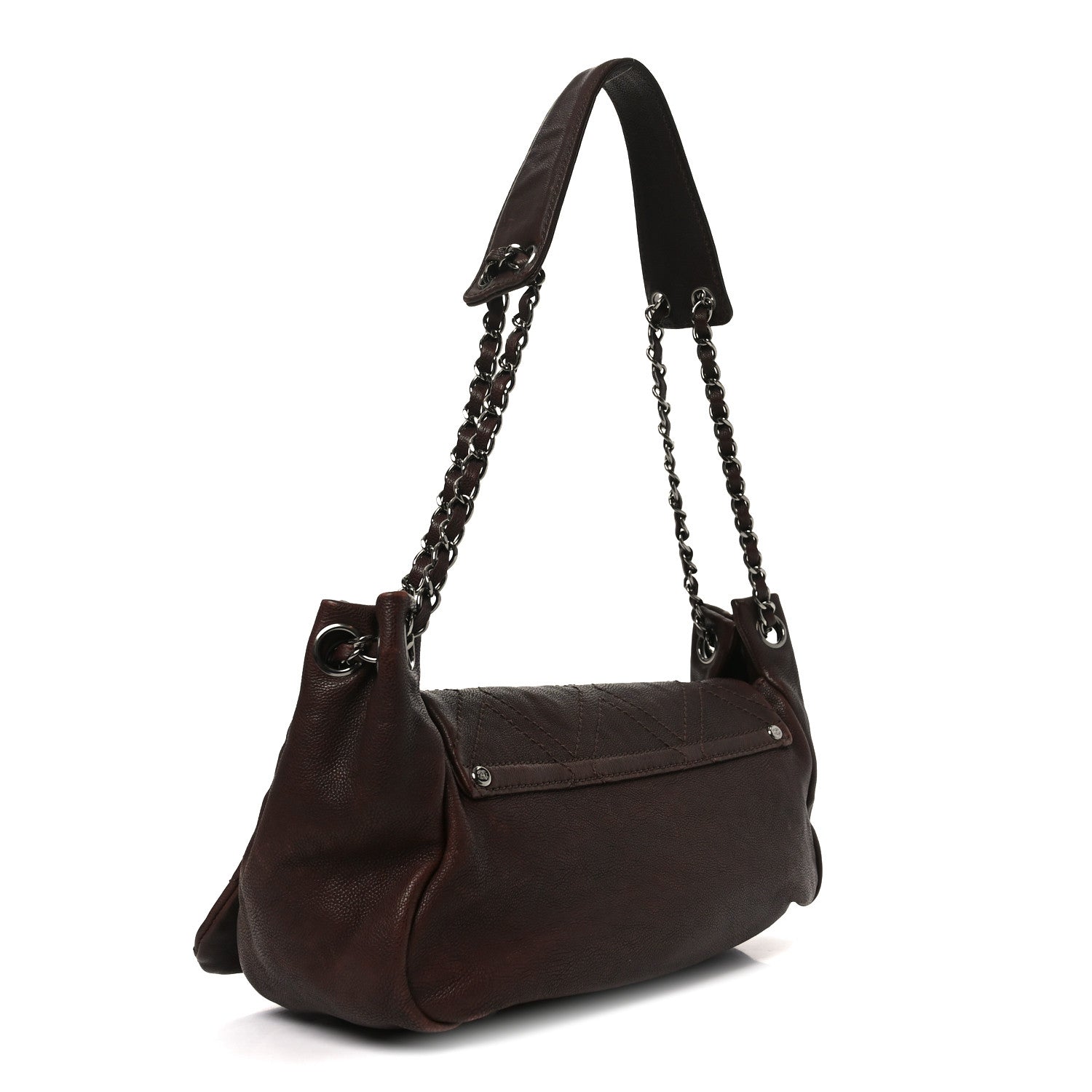 Chanel Calfskin Diamond Stitch Accordion Flap Brown 3 of 11