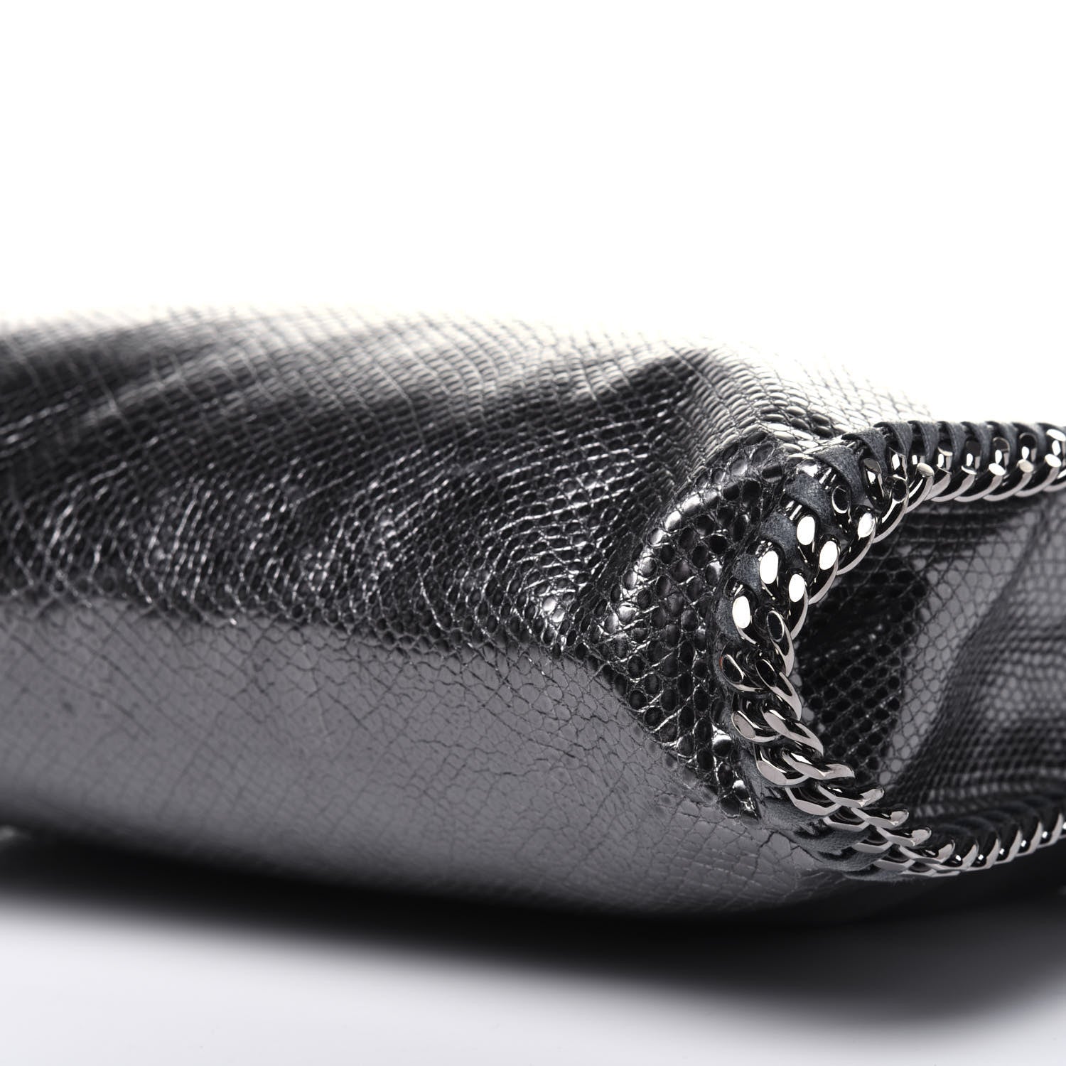 Stella McCartney Metallic Snake Print Small Falabella Tote Ruthenium 7 of 12