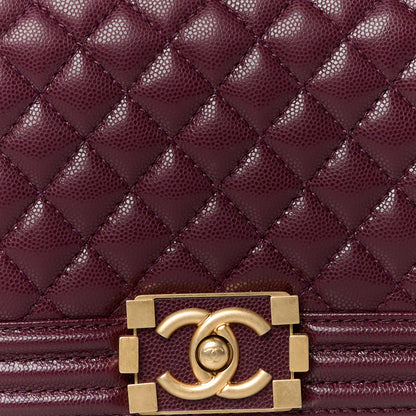 Chanel Caviar Quilted Medium Top Handle Boy Flap Burgundy 9 of 12
