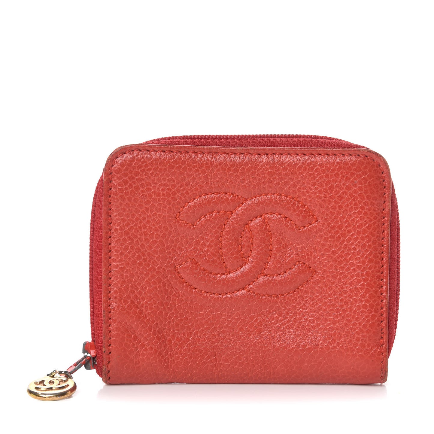 Caviar Timeless CC Zip Around Coin Purse Red