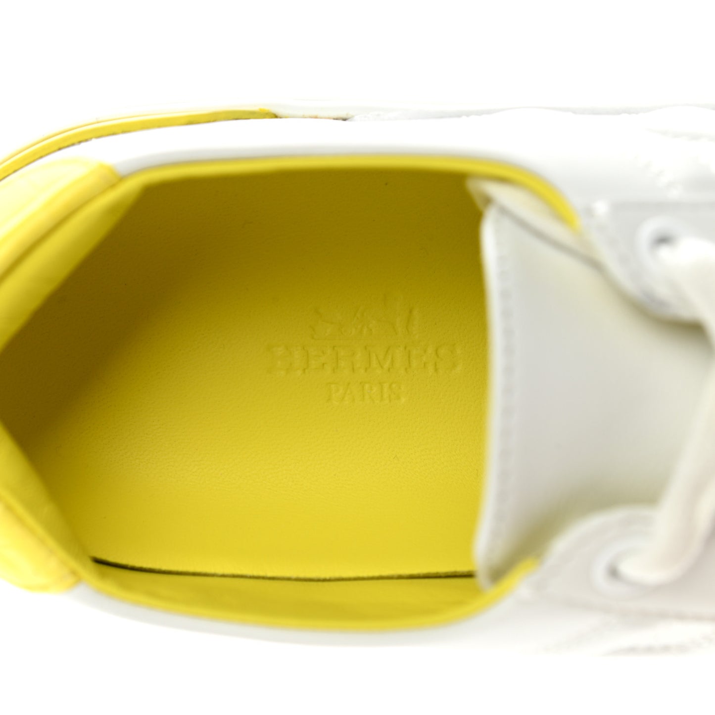 Matte Niloticus Crocodile Calfskin Deep Sneakers 36.5 White Jaune Flash