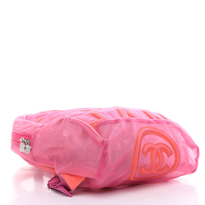 Chanel Mesh Nylon Logo Backpack Pink 5 of 10