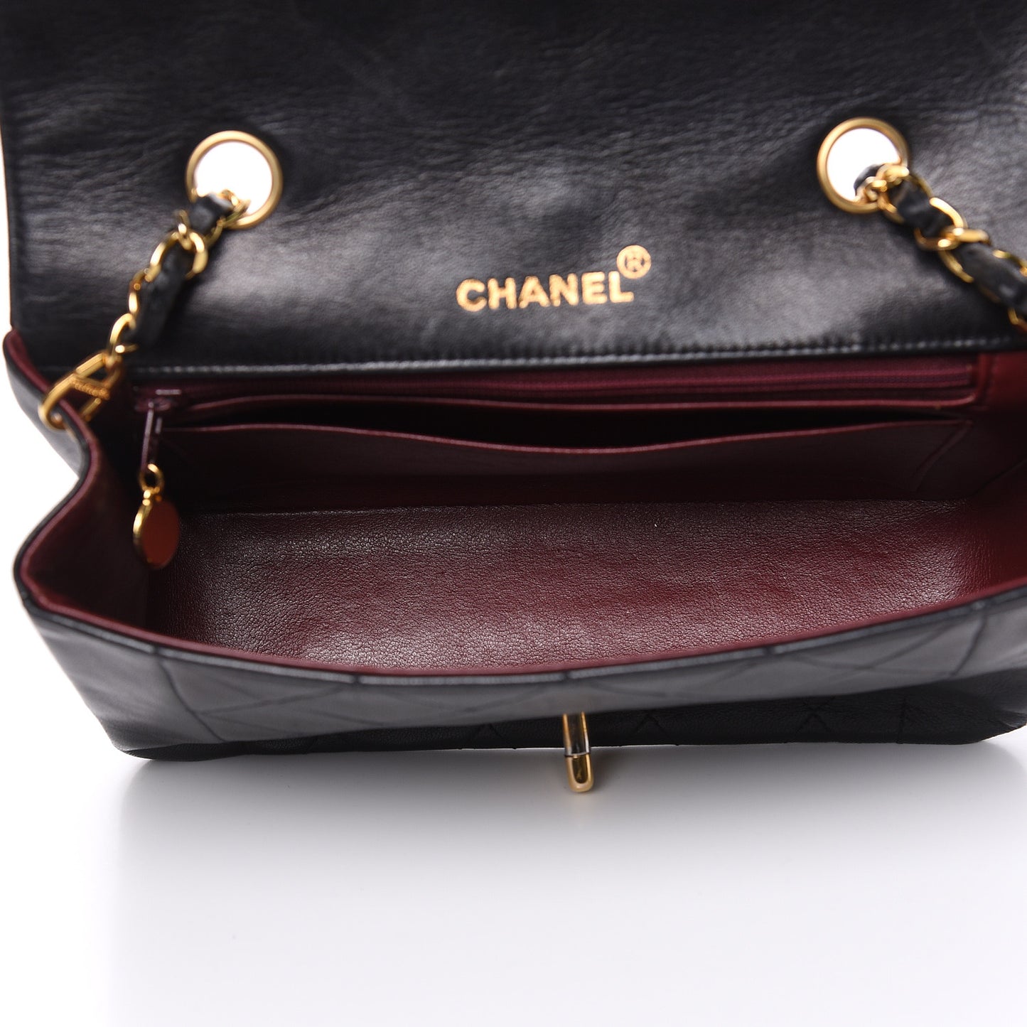 Lambskin Quilted Small Single Flap Black
