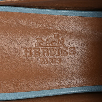 Hermes Goatskin Rivoli Mules   36 Bleu Ciel 8 of 12