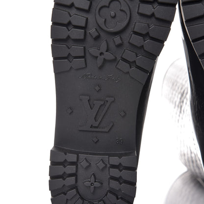 Louis Vuitton Rubber Embossed Monogram Splash Rain Boots 39 Black 6 of 7