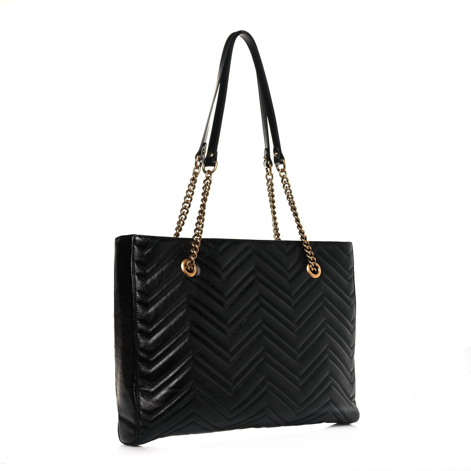 Gucci Vintage Calfskin Matelasse Medium GG Marmont Slim Tote Black 3 of 12