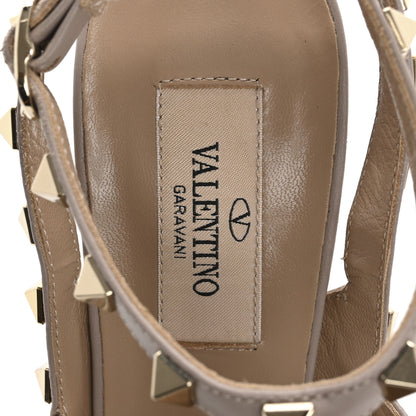 Valentino Garavani Calfskin Nappa Rockstud Ankle Strap 100mm Pumps 37 Poudre 7 of 14