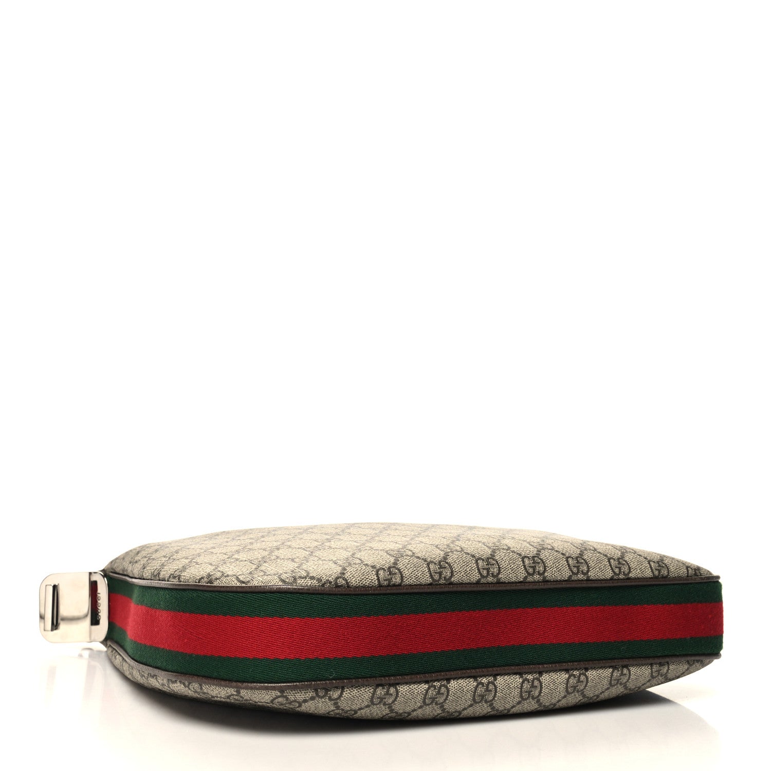 Gucci GG Supreme Monogram Textured Calfskin Web Large Attache Shoulder Bag Beige Ebony New Acero 4 of 10