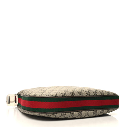 Gucci GG Supreme Monogram Textured Calfskin Web Large Attache Shoulder Bag Beige Ebony New Acero 4 of 10