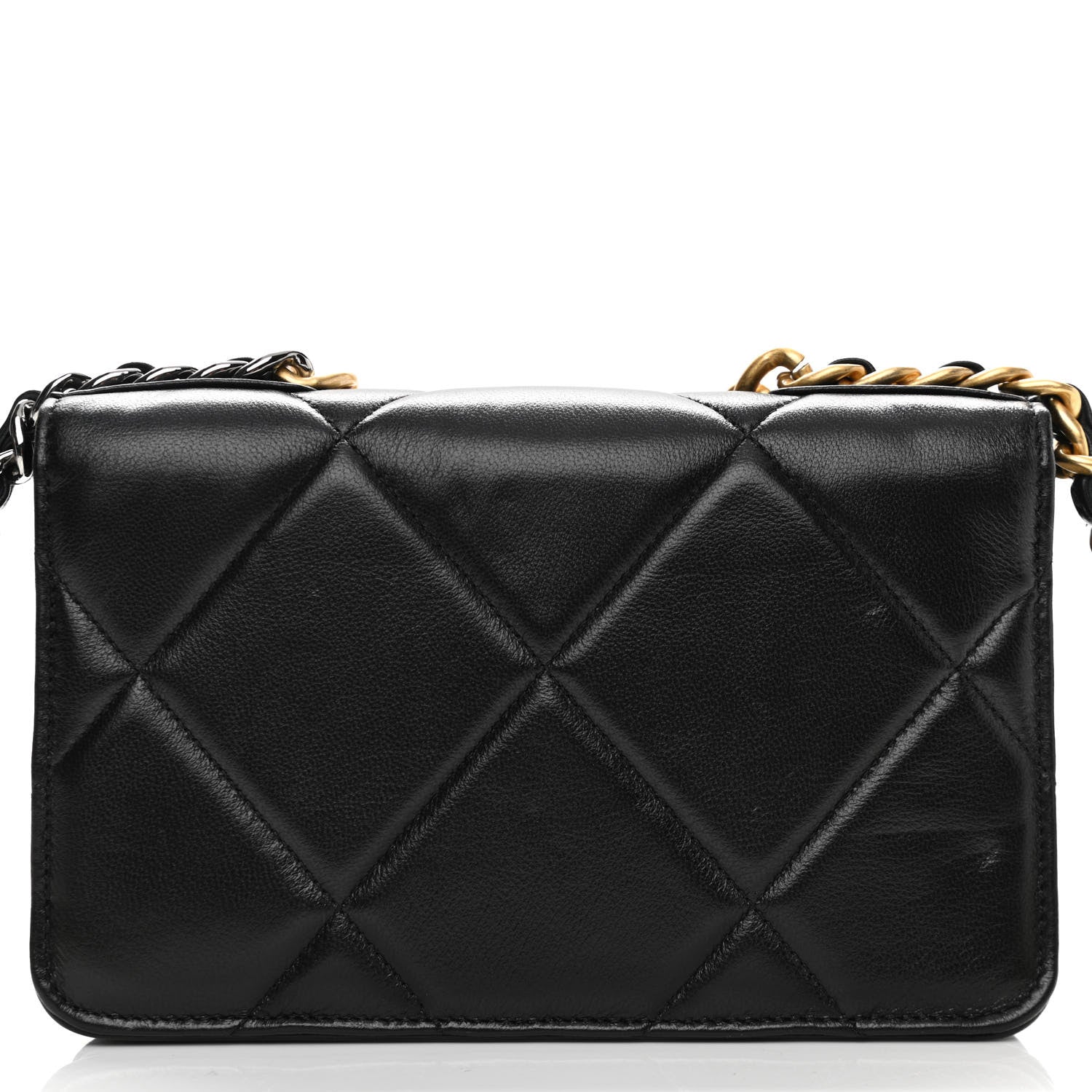 Chanel Lambskin Quilted Chanel 19 Wallet On Chain WOC Black 15 of 16