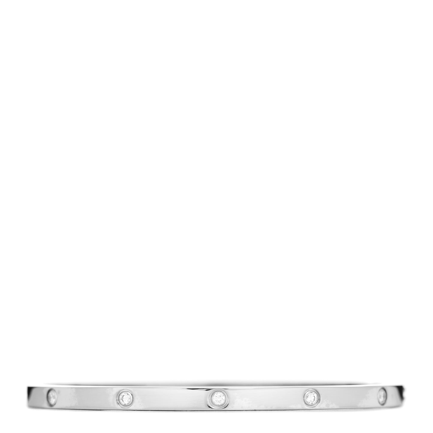 18K White Gold 10 Diamond Small LOVE Bracelet 17