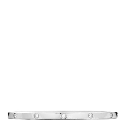 Cartier 18K White Gold 10 Diamond Small LOVE Bracelet 17 3 of 5