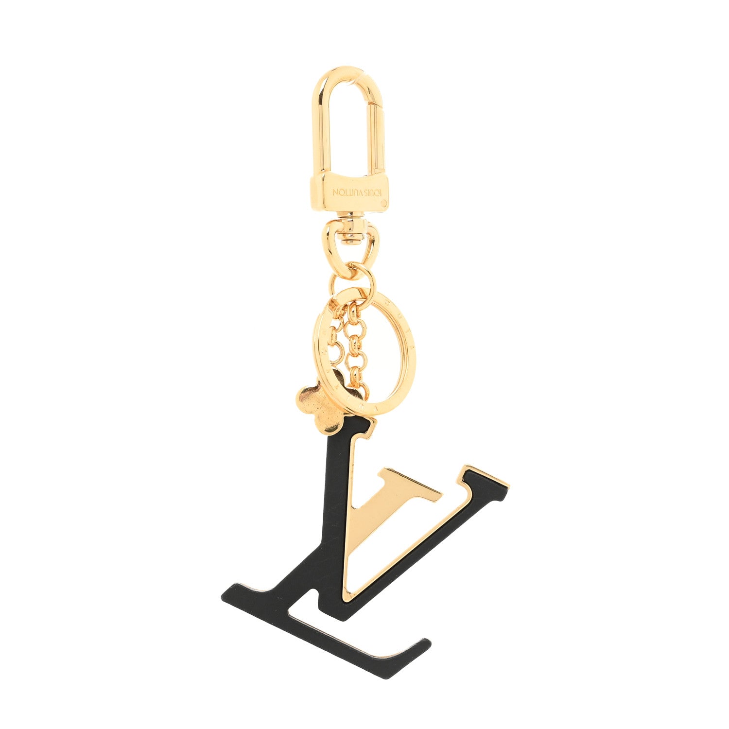 Louis Vuitton Metal Taurillon LV Capucines Bag Charm Key Holder Black 1 of 5