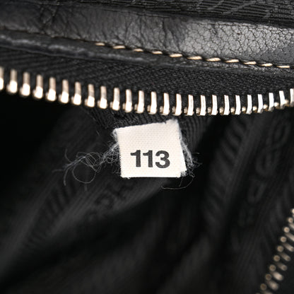 Prada Tessuto Nylon Vitello Foldover Pushlock Satchel Black 7 of 16