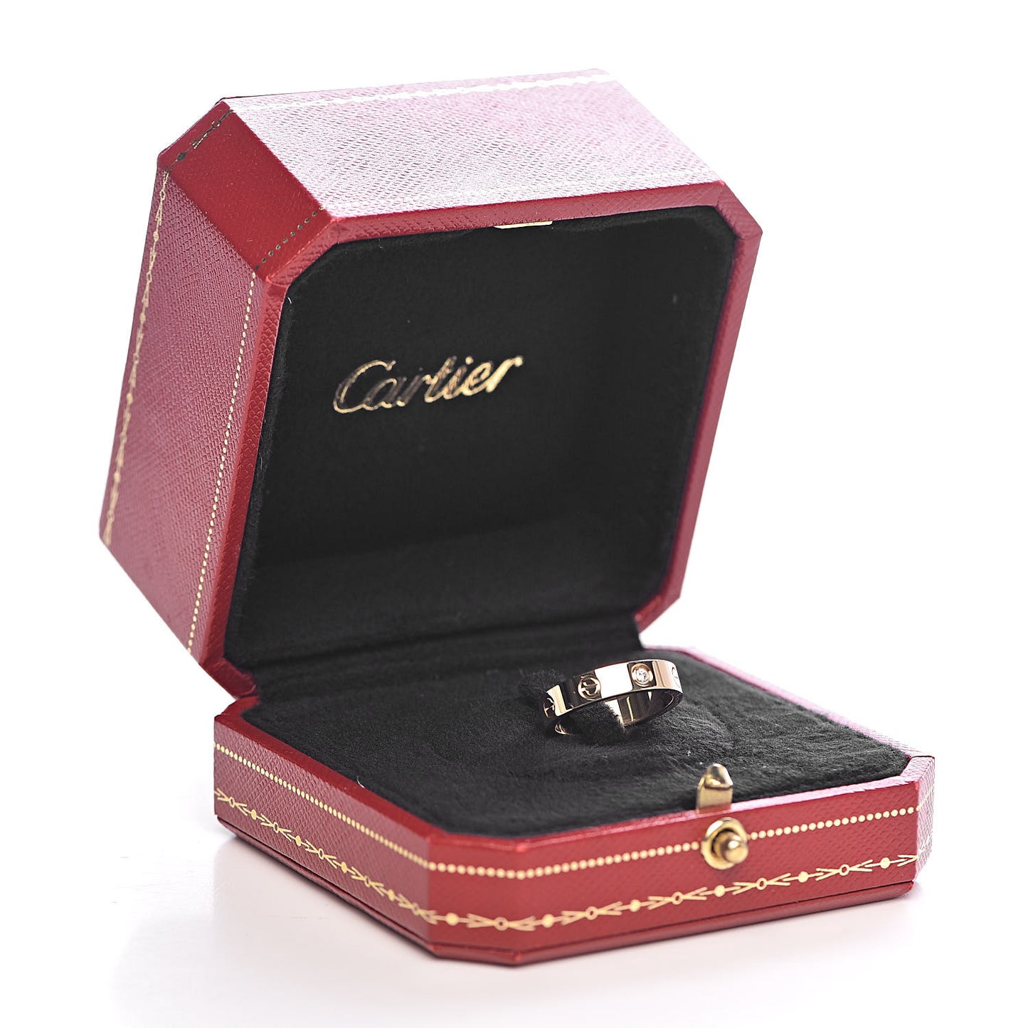 18K Yellow Gold Diamond 4mm LOVE Wedding Band Ring 49 4.75