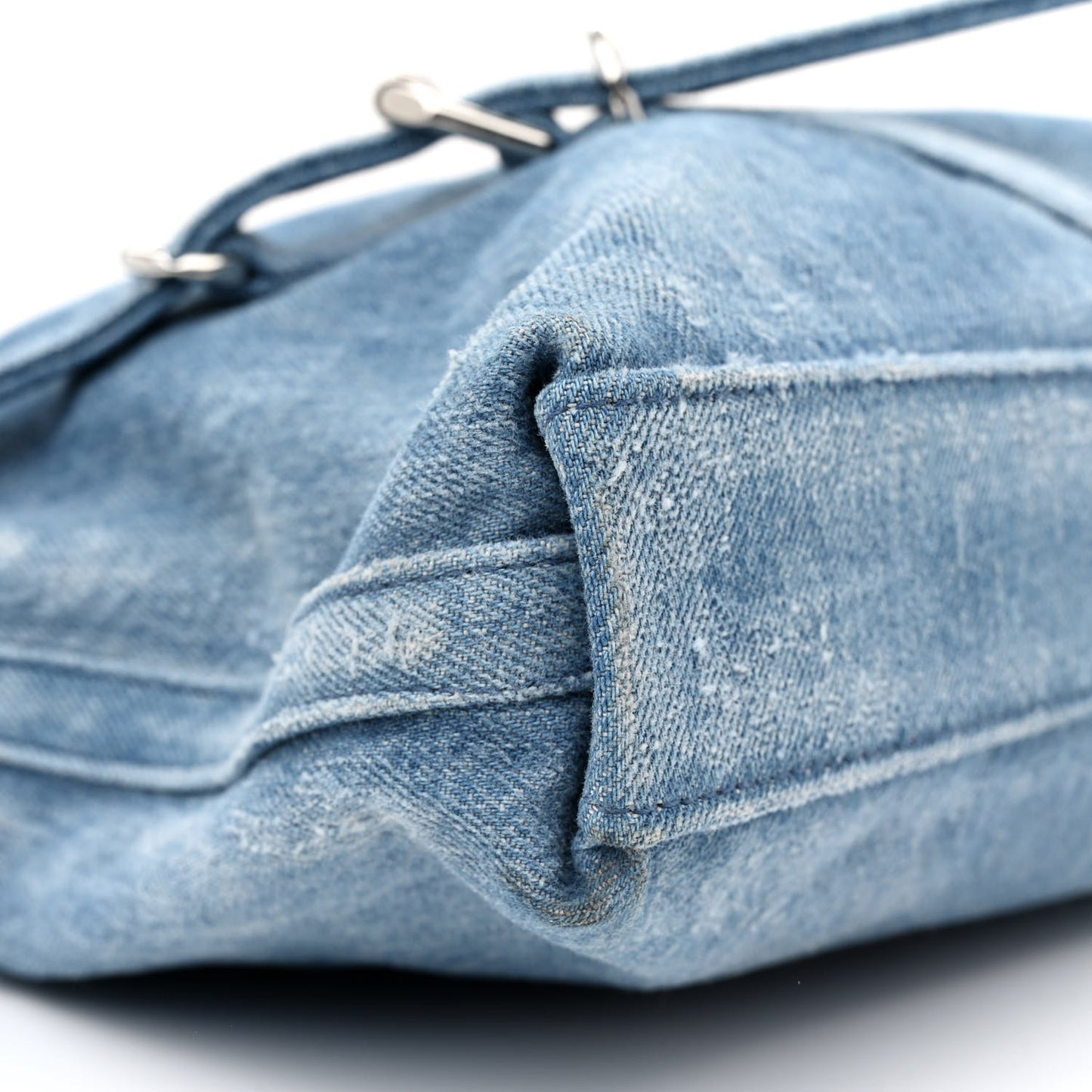 Washed Denim Medium Voyou Bag Medium Blue