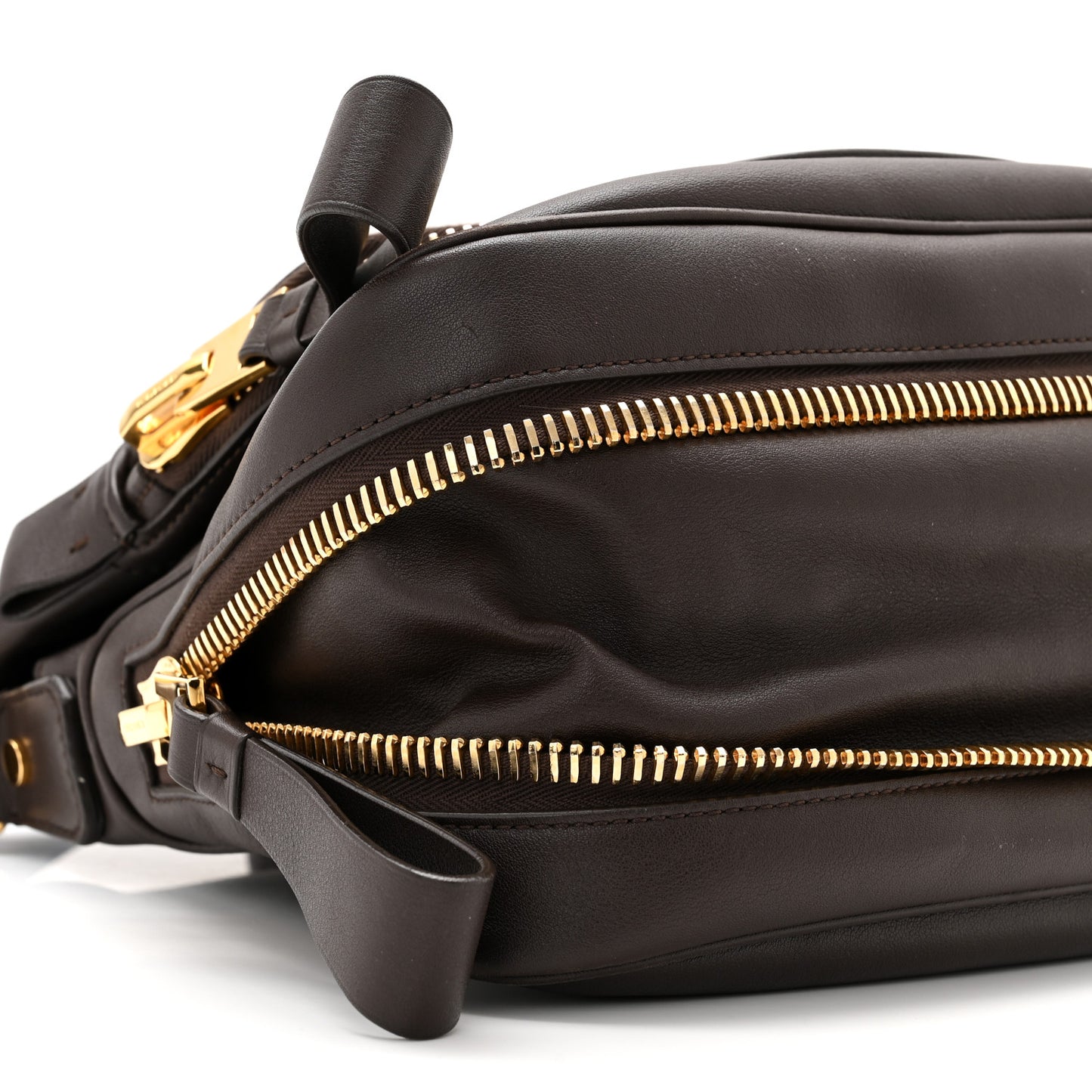 Grained Calfskin Medium Jennifer Crossbody Bag Brown