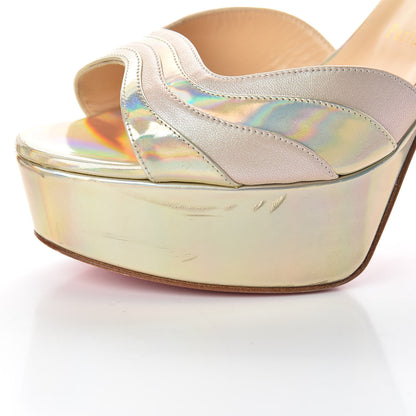 Christian Louboutin Specchio Nappa Laser Degratissimo 130 Platform Sandal 40.5 Platine Nude 17 of 17