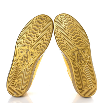 Gucci Metallic Nappa Interlocking G Perforated Mens Ace Sneakers 11.5 Oro Vecchio 6 of 13
