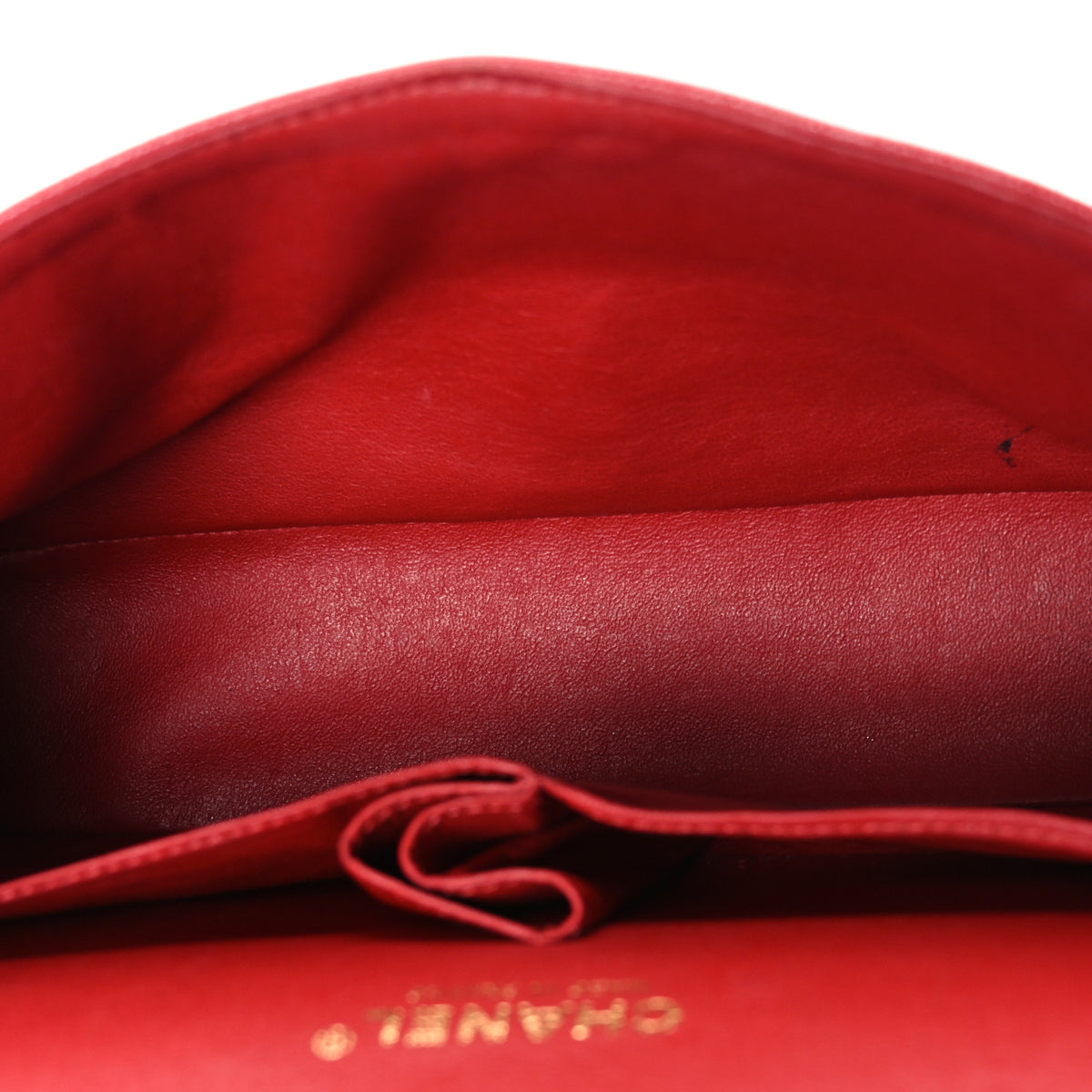 Caviar Quilted Medium Double Flap Red
