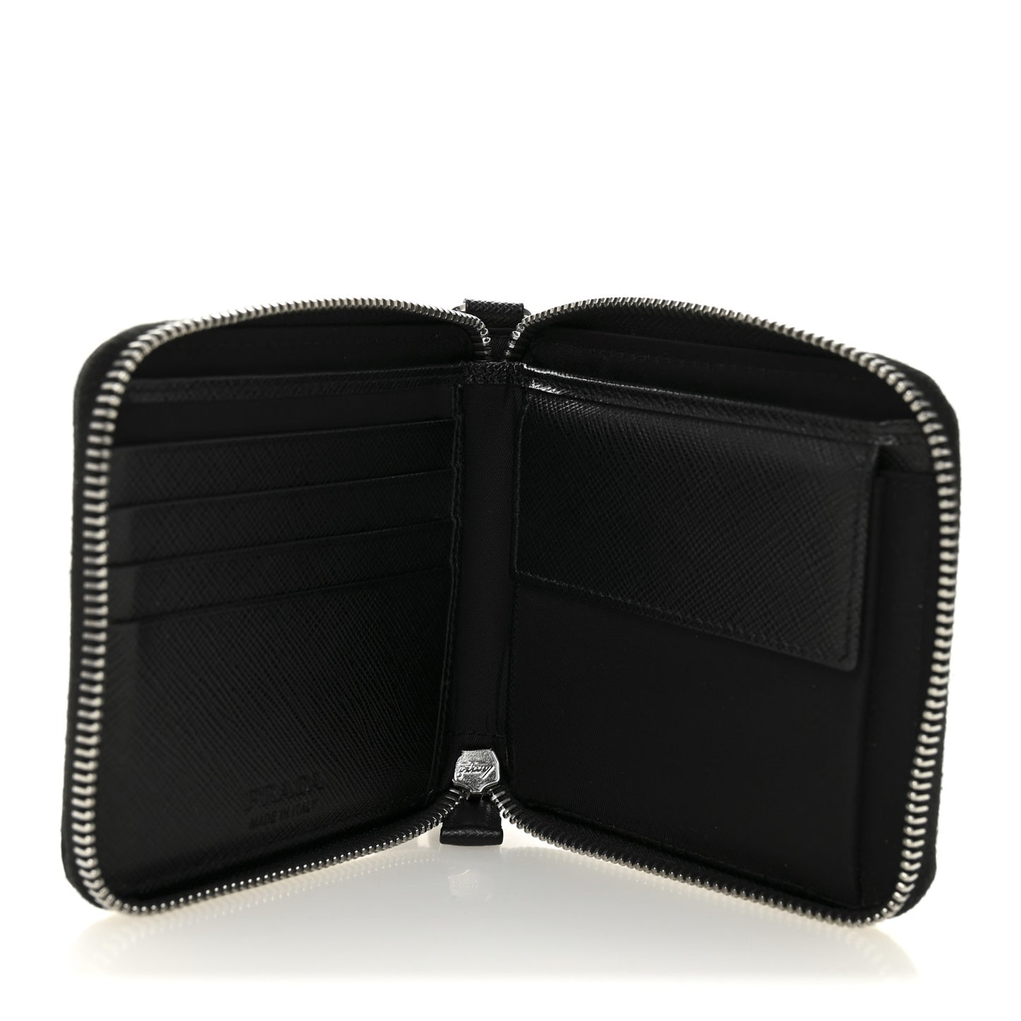 Tessuto Nylon Zip Around Wallet On Strap Black