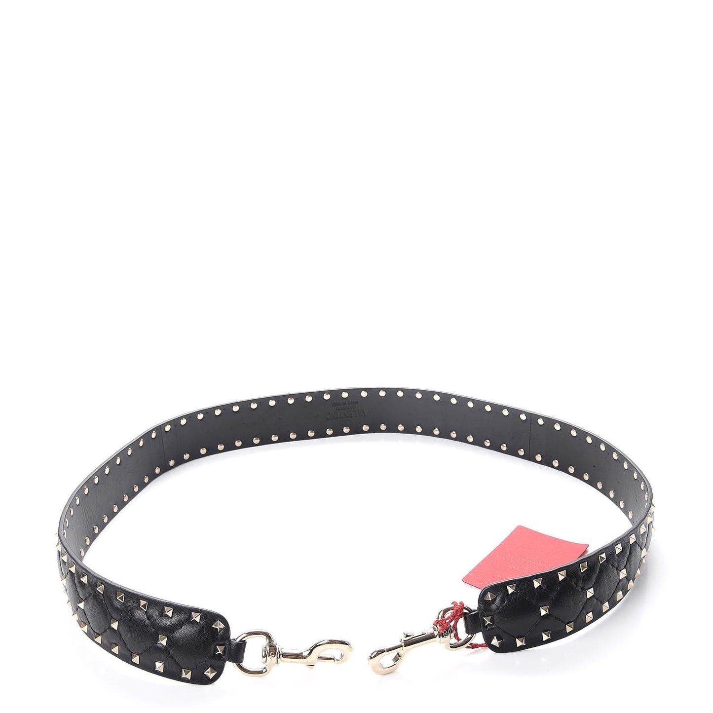 Lambskin Rockstud Spike Shoulder Strap Black