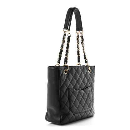 Chanel Caviar Quilted Petit Shopping Tote PST Black 3 of 11