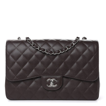 Chanel Caviar Quilted Jumbo Single Flap Dark Brown 1 of 11