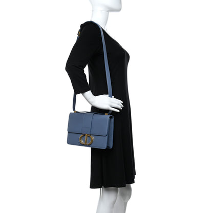 Christian Dior Smooth Calfskin 30 Montaigne Flap Bag Blue 2 of 9