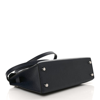 Hermes Madame Calfskin Mini Kelly Sellier 20 Bleu Nuit 4 of 9