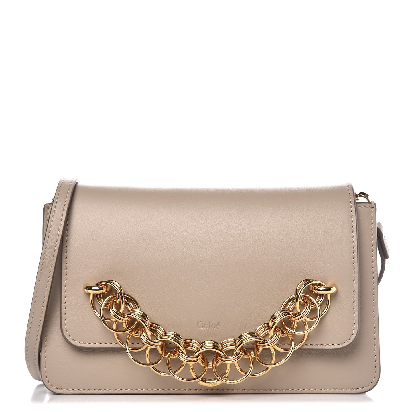 Calfskin Drew Bijou Clutch Pastel Grey