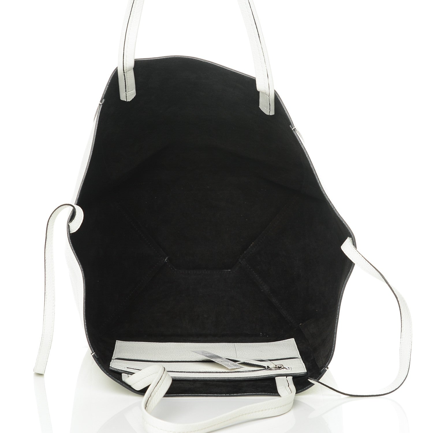 Celine Grained Calfskin Medium Horizontal Cabas Phantom White 5 of 7