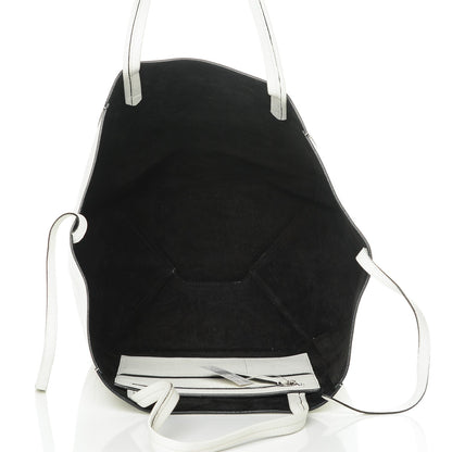 Celine Grained Calfskin Medium Horizontal Cabas Phantom White 5 of 7