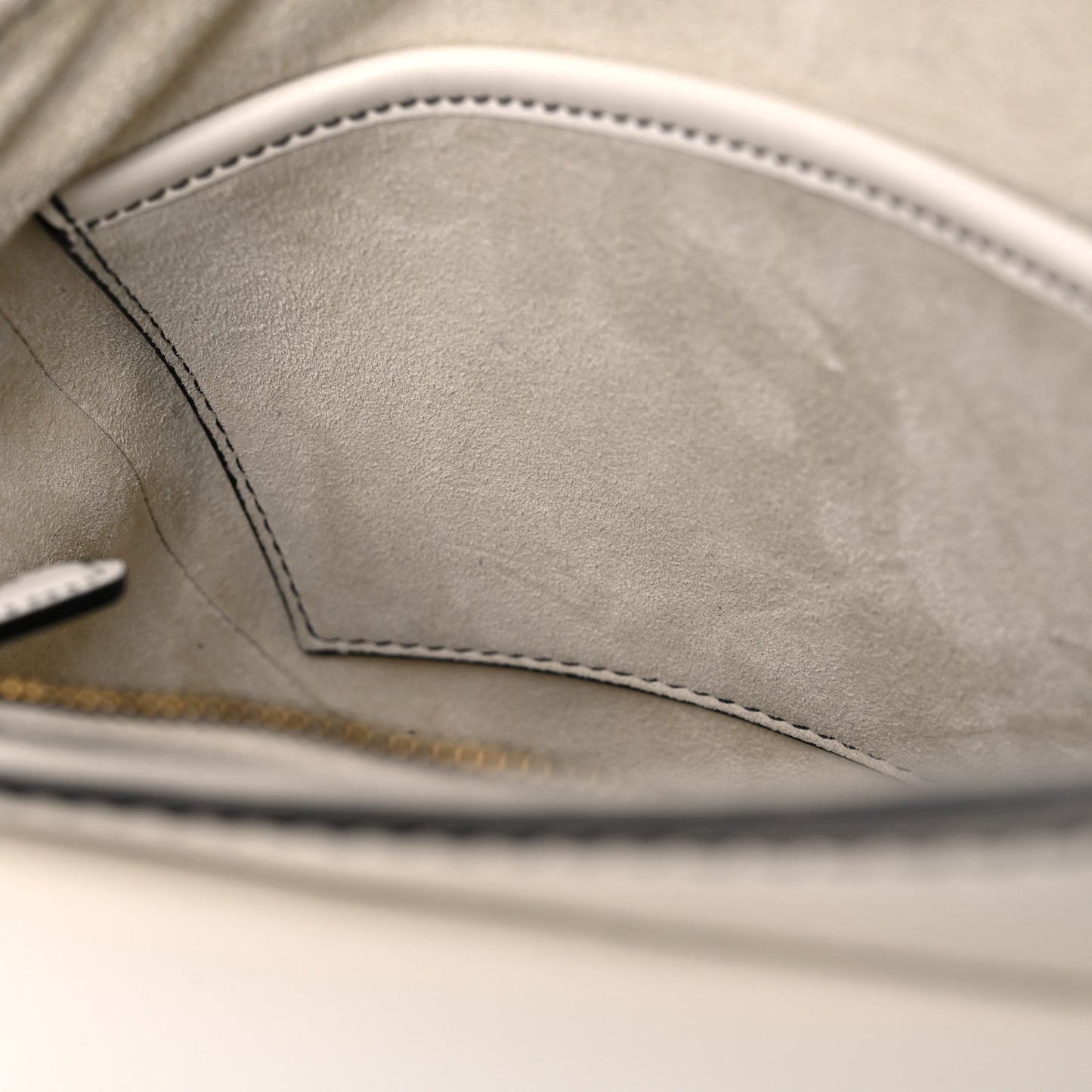 Calfskin Mini D Fence Saddle Bag White